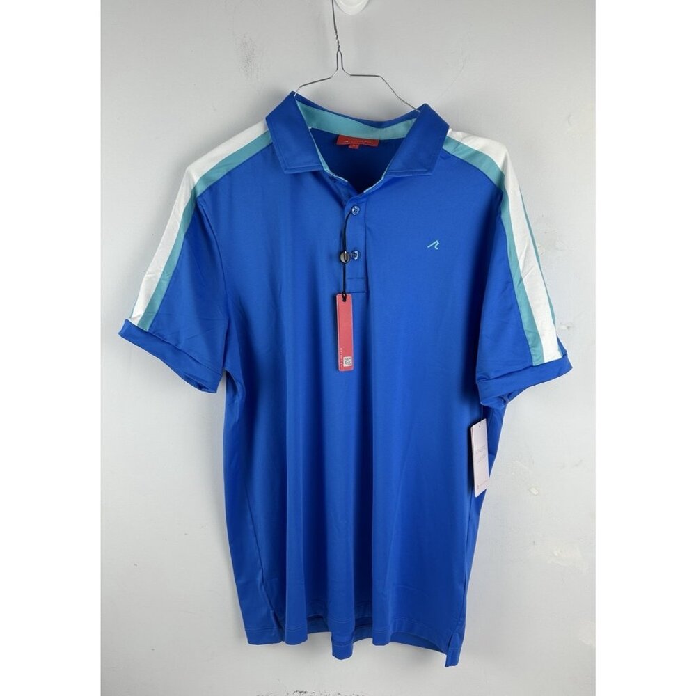 Redvanly Polo Shirt Mens L Sevigne Blue Golf PUREpoly 4 Way Stretch
